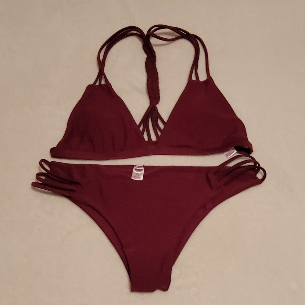 Hadfeier bikini, purple/maroon, size XL, NWOT